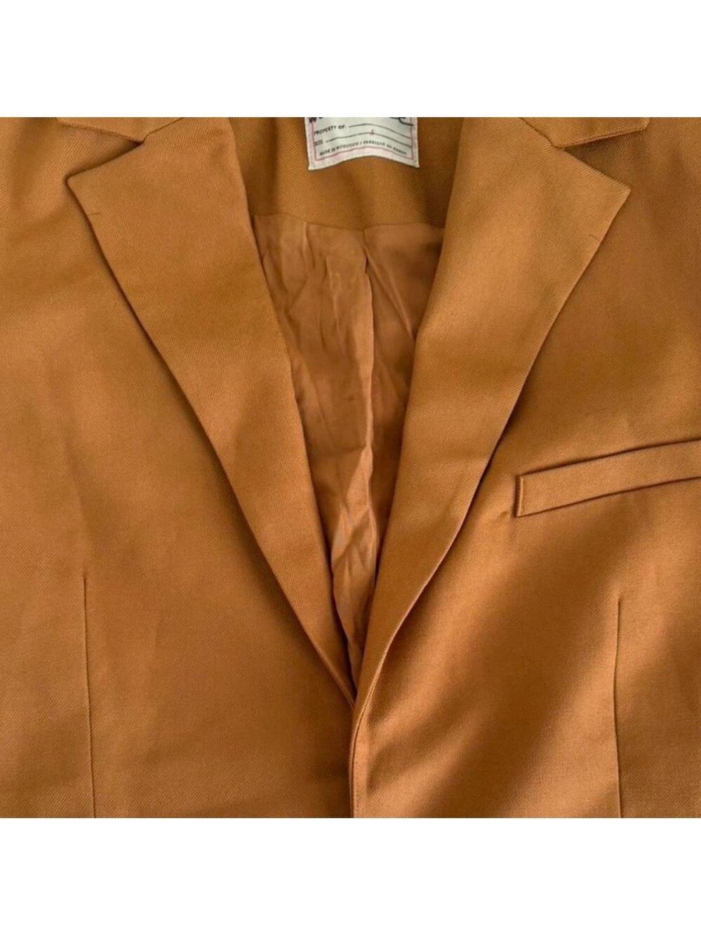Free People-cropped blazer Amber/brown size Small-NWOT - Picture 5 of 7